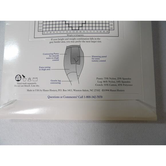 Profiles Body Countouring Panty Hose Hanes 119 Size CD Charcoal Gray - Picture 6 of 6